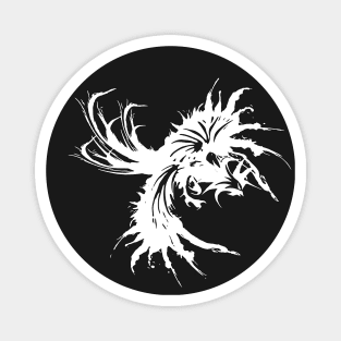 Fighting Rooster (white) Magnet